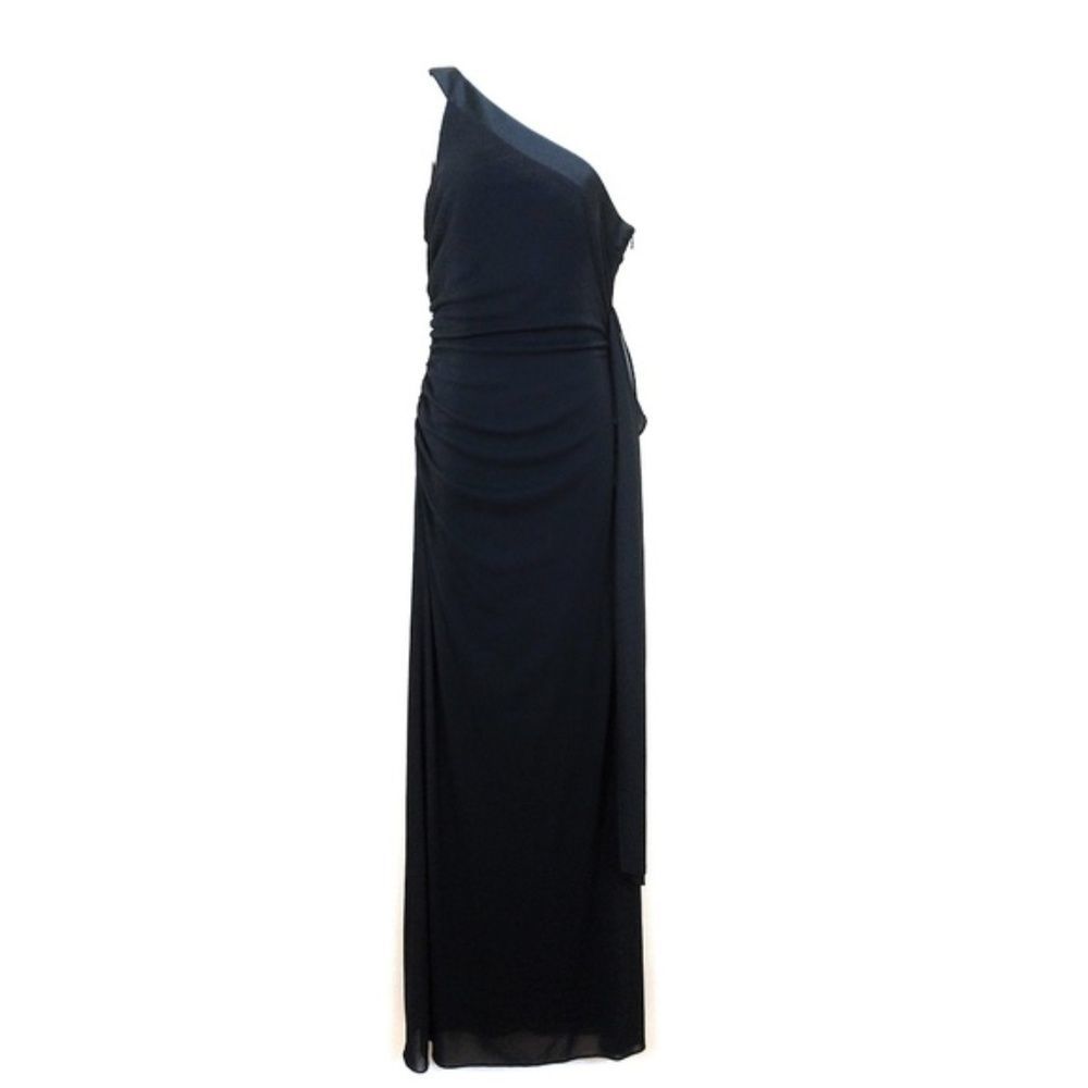 Laundry by Shelli Segal One Shoulder Black Gown 4